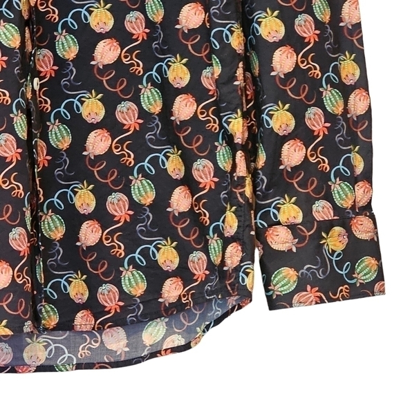 GIORDANO MAGGIORE SABRAS FRUIT PRINT NAVY SHIRT Size 39 - Picture 4 of 14